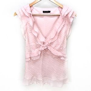 The Limited Blush Chiffon V-neck Sleeveless Blouse